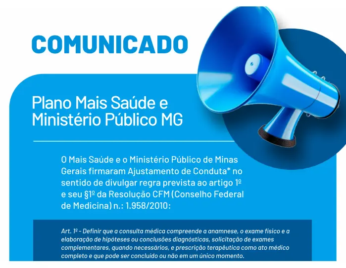 Comunicado Mais Saúde e MPMG